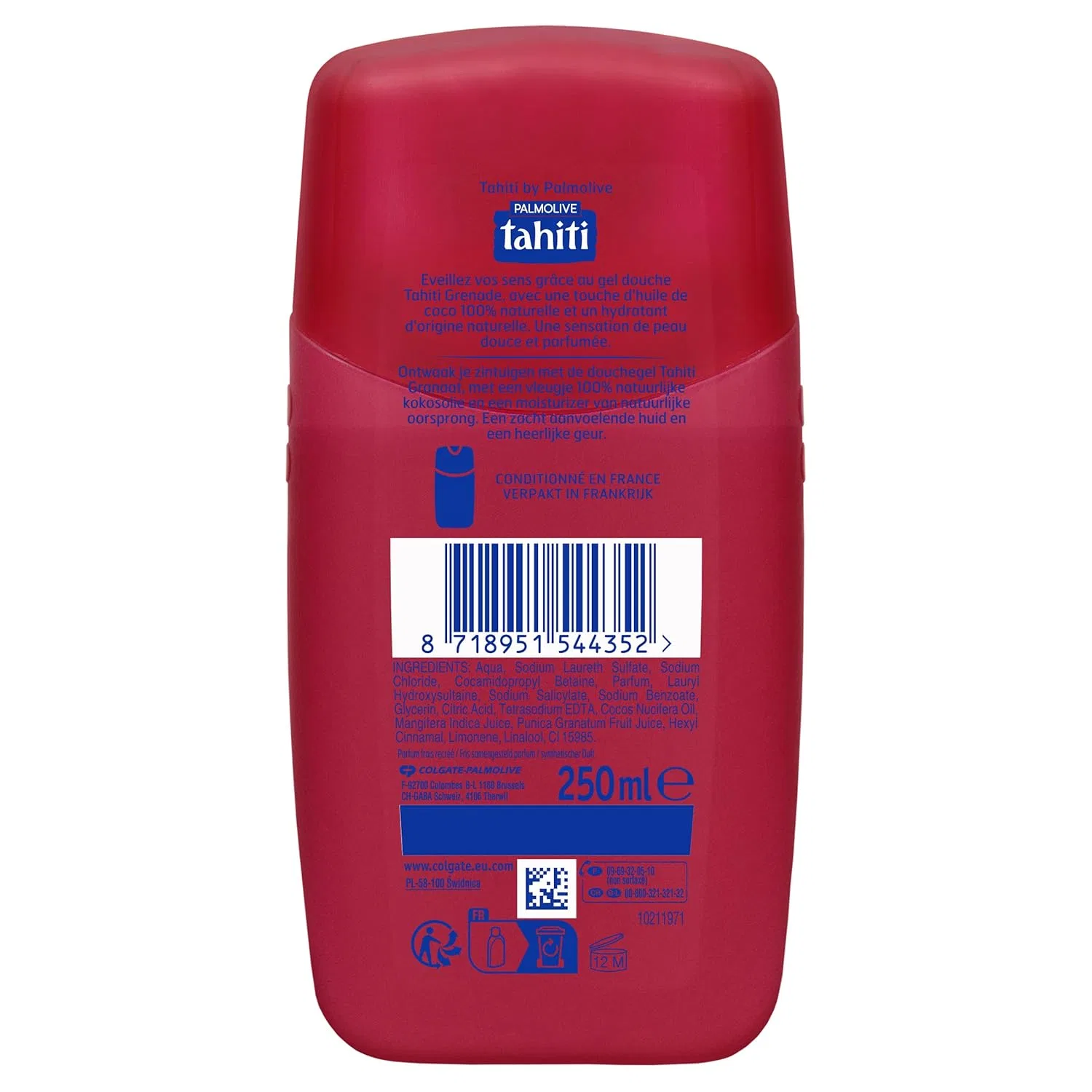 No brand Гель для душа TAHITI Pomegranate & Coconut Oil, 3 x 250 мл — фото 2