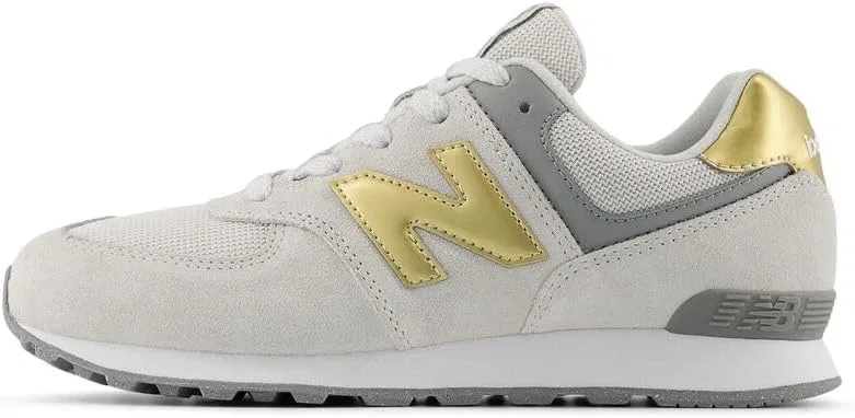 Детские кроссовки на шнуровке 574 V1 New Balance, Grey Matter/Sherbert — фото 2