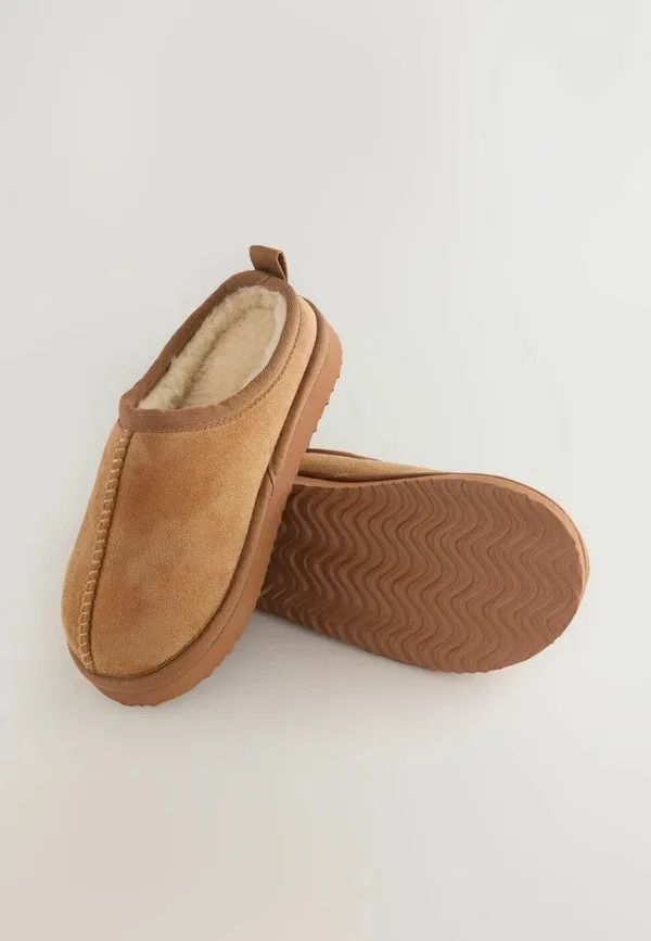 Тапочки на теплой подкладке, Mules, Next, New Tan Brown, светло-коричневый — фото 4