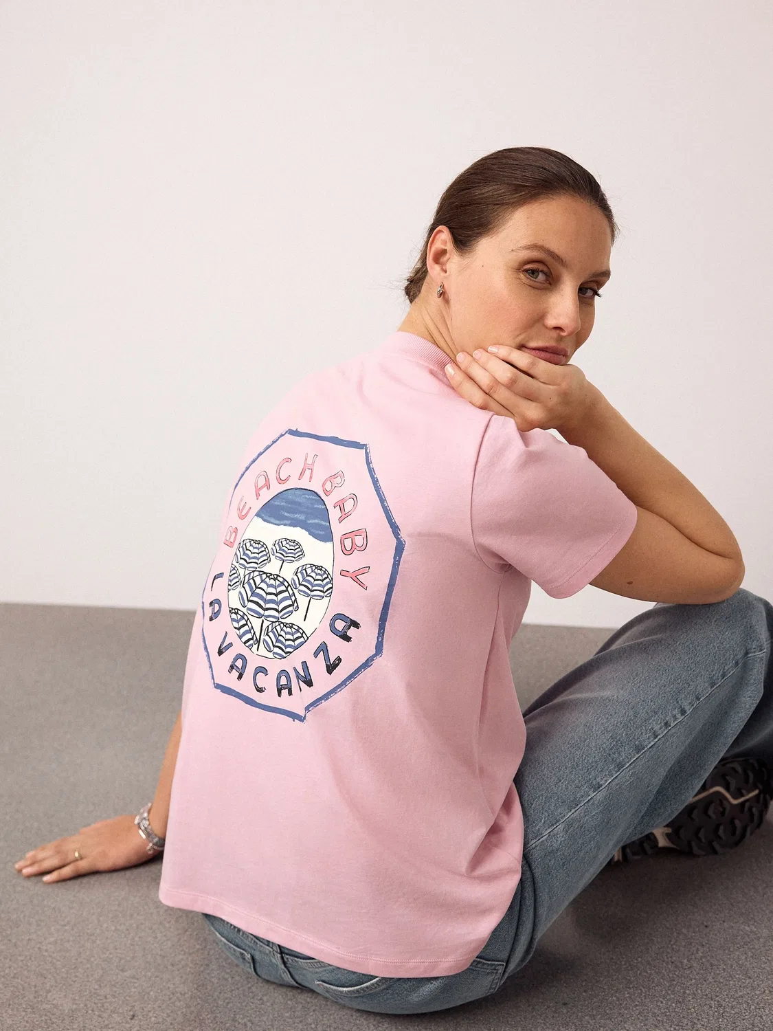 Футболка для беременных с принтом, Pink Maternity Vacation Next, розовый — фото 2