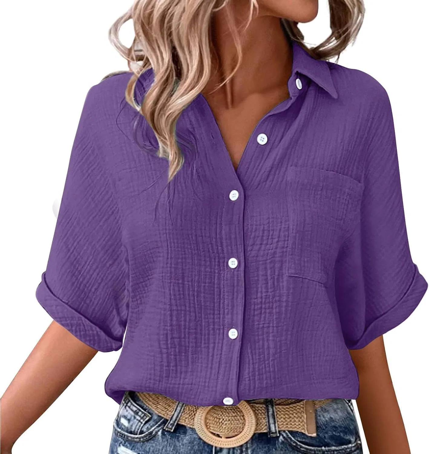 Женский кардиган с коротким рукавом, S-411 Purple