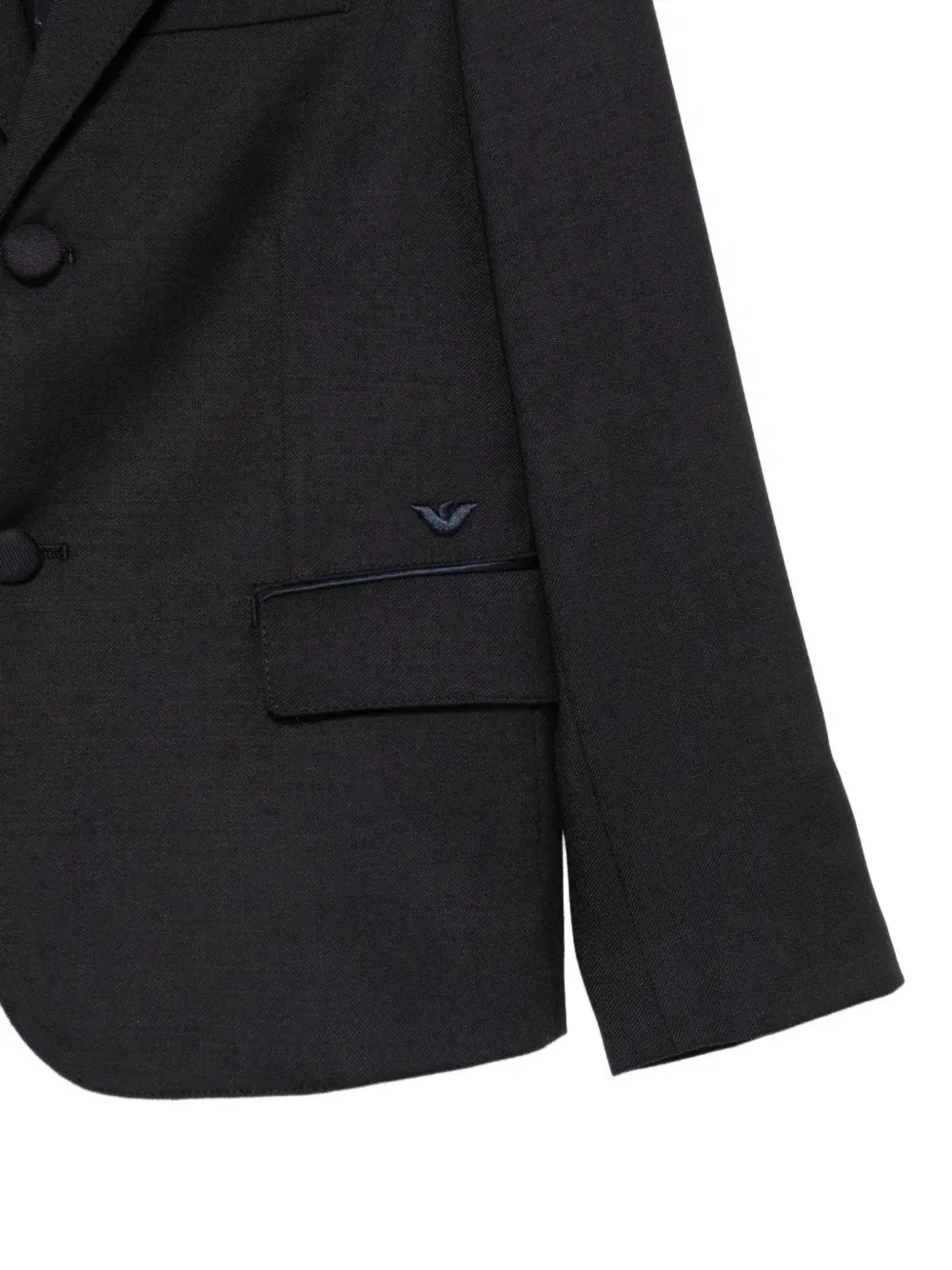 Однобортная куртка с логотипом Emporio Armani Kids, черный — фото 3
