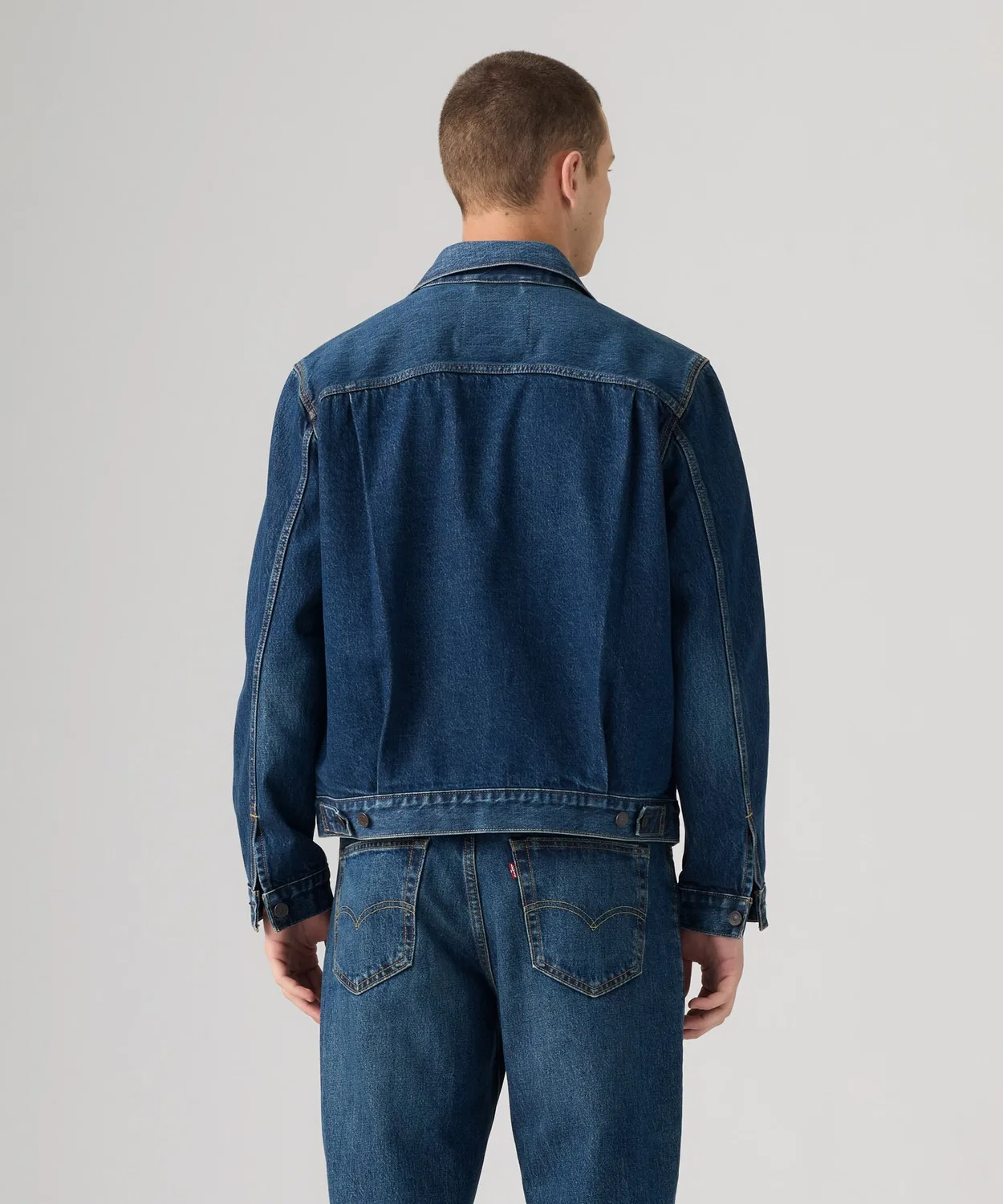 Мужская джинсовая куртка-трактор с принтом, Type II Tracker Jacket Levi's, Dark Indigo Blue — фото 3
