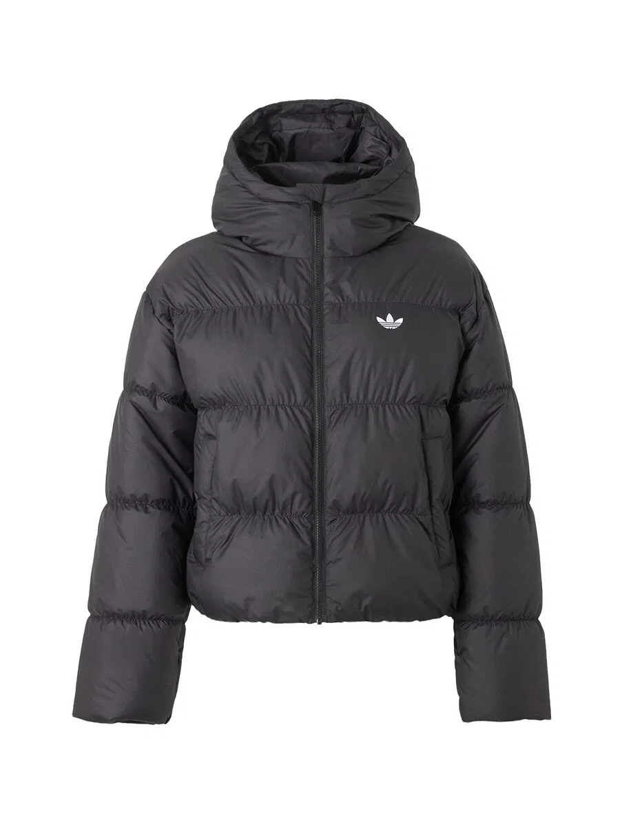 Зимняя куртка ADIDAS ORIGINALS с капюшоном, черная