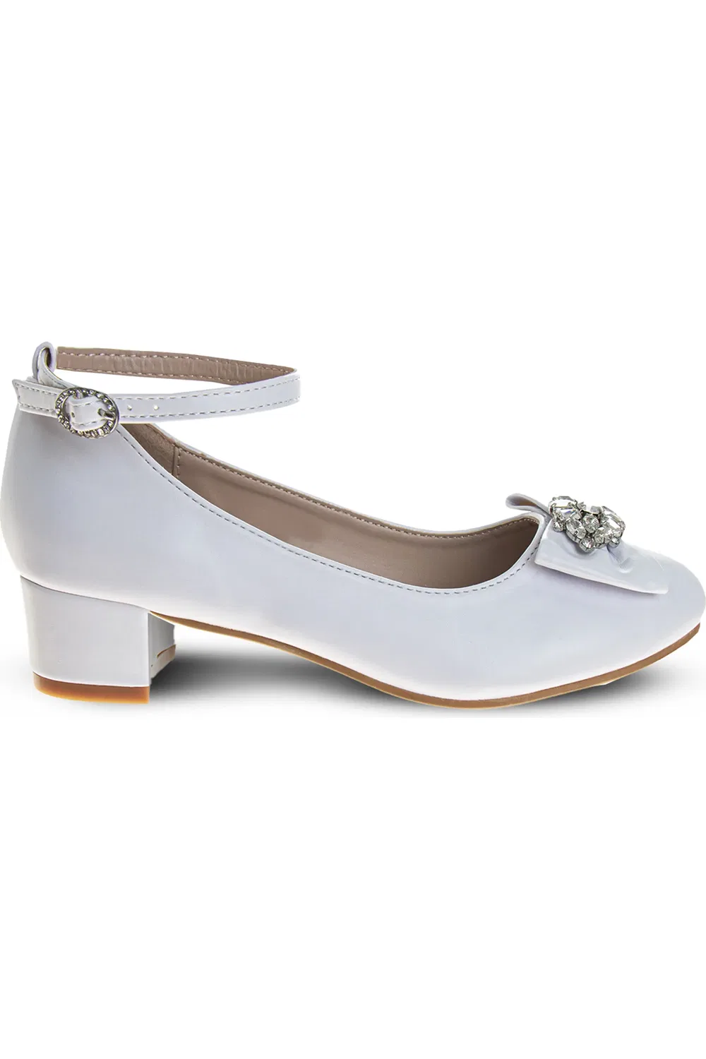 Туфли детские с пряжкой и бантом Ankle Strap Pump Badgley Mischka Collection, белый — фото 2