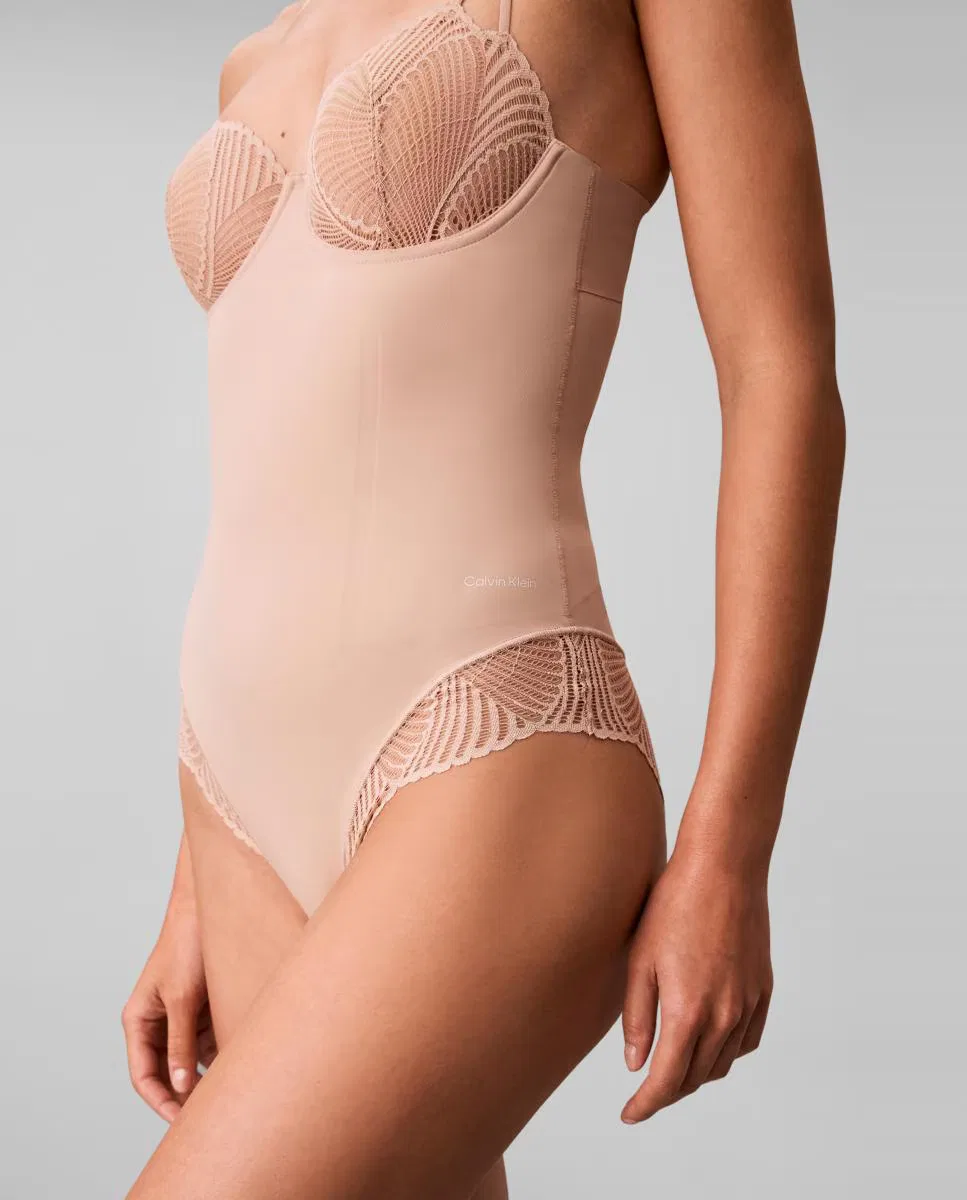 Женское боди, Reductor, Calvin Klein, бежевый нюдовый — фото 4