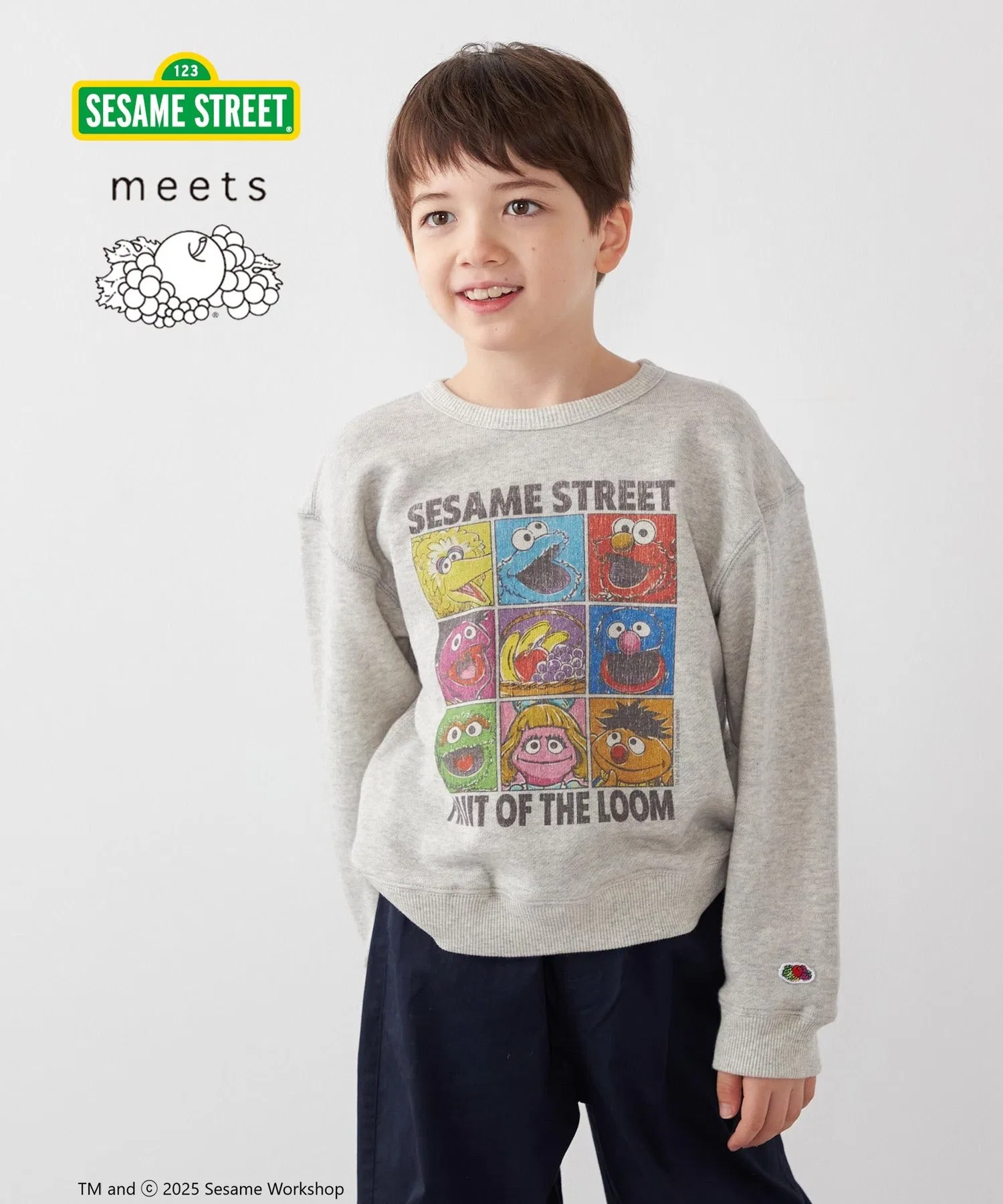 Детская футболка с принтом Sesame Street SHIPS any серая
