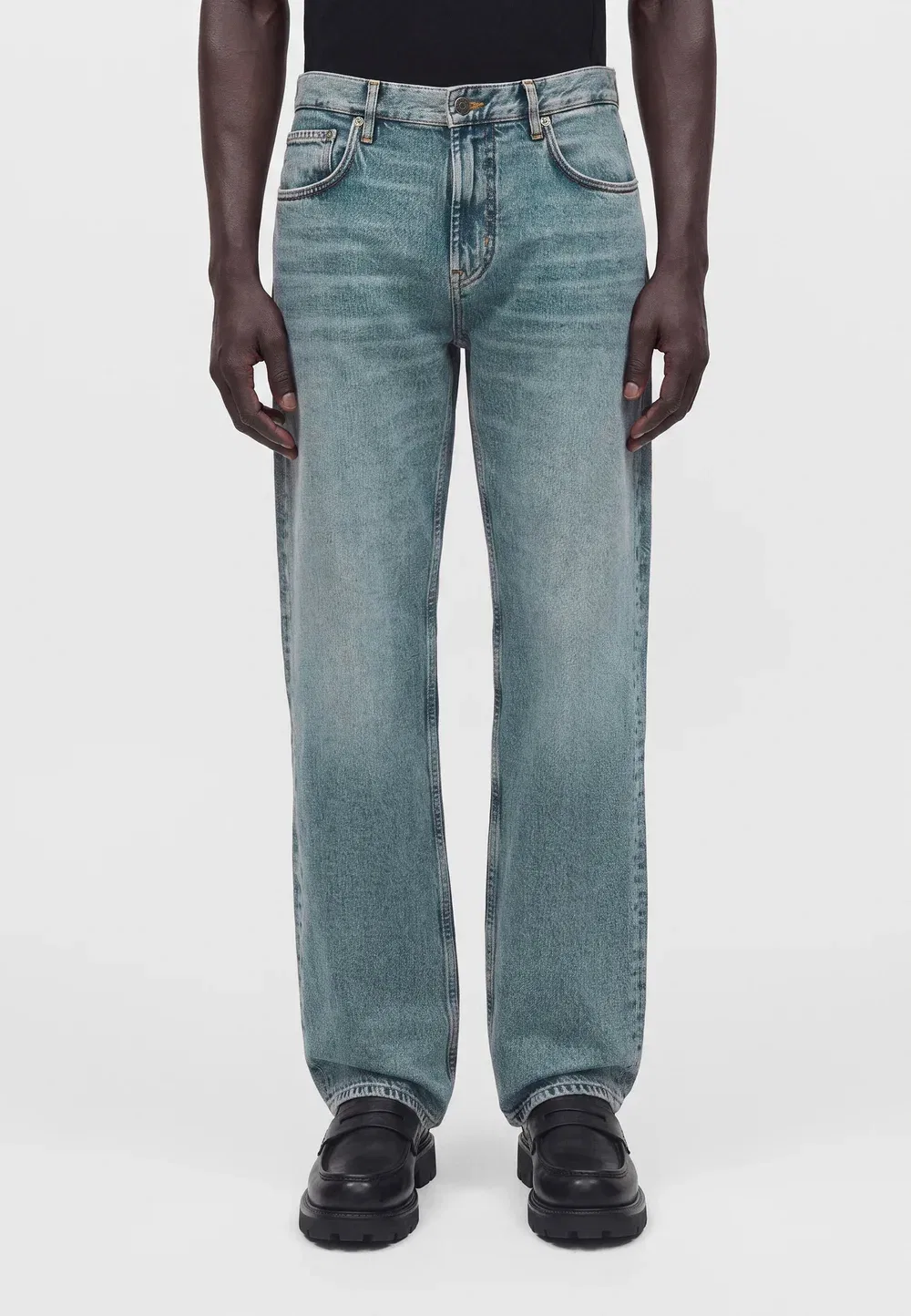 Брюки - джинсы свободного кроя Emporio Armani, Medium Blue Denim