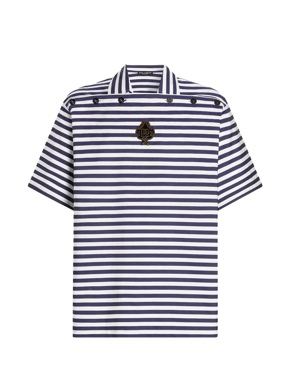 Dolce & Gabbana Хлопковое поло в полоску, синий