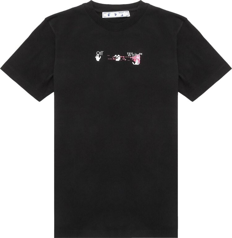 

Футболка Off-White Acrylic Arrow Short-Sleeve Slim Tee 'Black/Fuchsia', черный