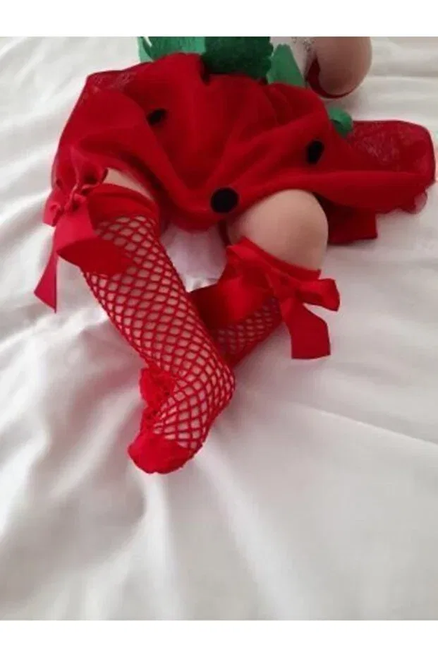 Детские носки для девочек с ажурным узором Lalinkids, Red