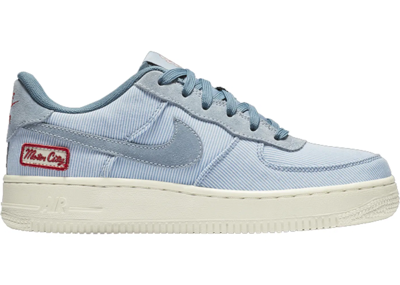 Детские кроссовки Lifestyle Nike Air Force 1 Low, Indigo Fog/Indigo Fog-Sail-Thunderstorm-Gym Red