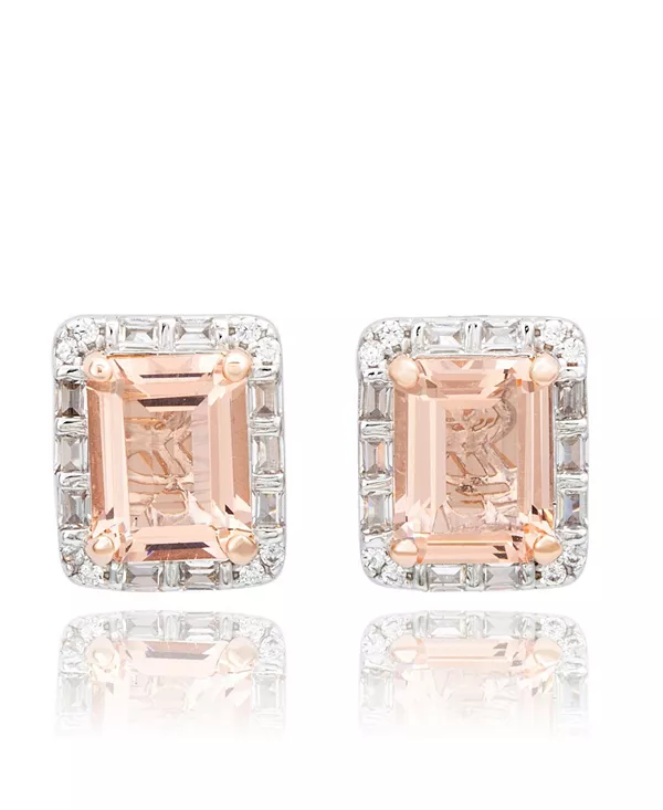 

Серьги-Гвоздики Suzy Levian из стерлингового серебра с изумрудной огранкой, розовыми и белыми фианитами Suzy Levian New York, pink