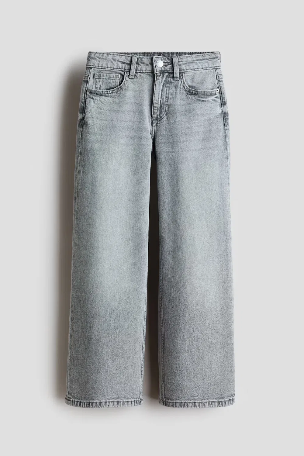 Джинсы с широкими штанинами H&M, Helles Denimgrau — фото 4