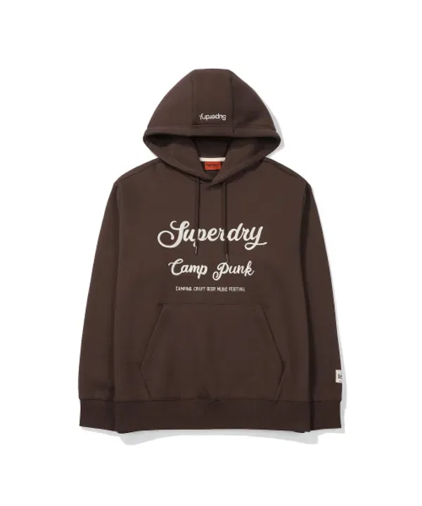 Худи с капюшоном, фестивальное, Superdry, коричневый