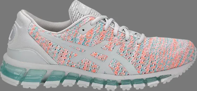 

Кроссовки wmns gel quantum 360 knit 2 'glacier grey aruba blue' Asics, серый