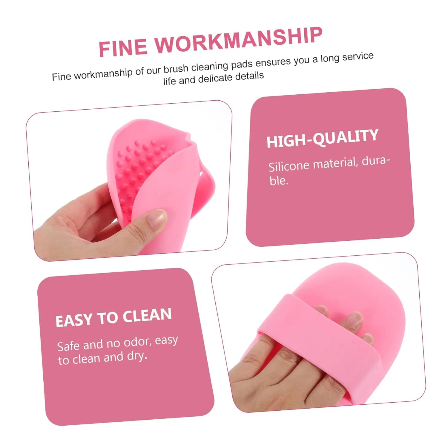 Щетка для чистки кистей Silicone Brush Cleaner Pad, DEARMAMY, 15x8.9x3.7 см, Pink — фото 3