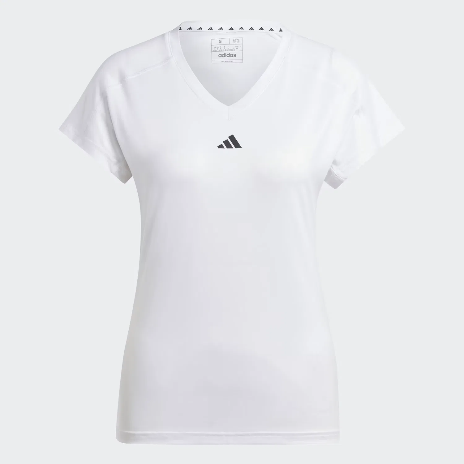 Женская футболка для тренировок с V-образным вырезом Train Essentials Minimal Branding Adidas Performance, белый