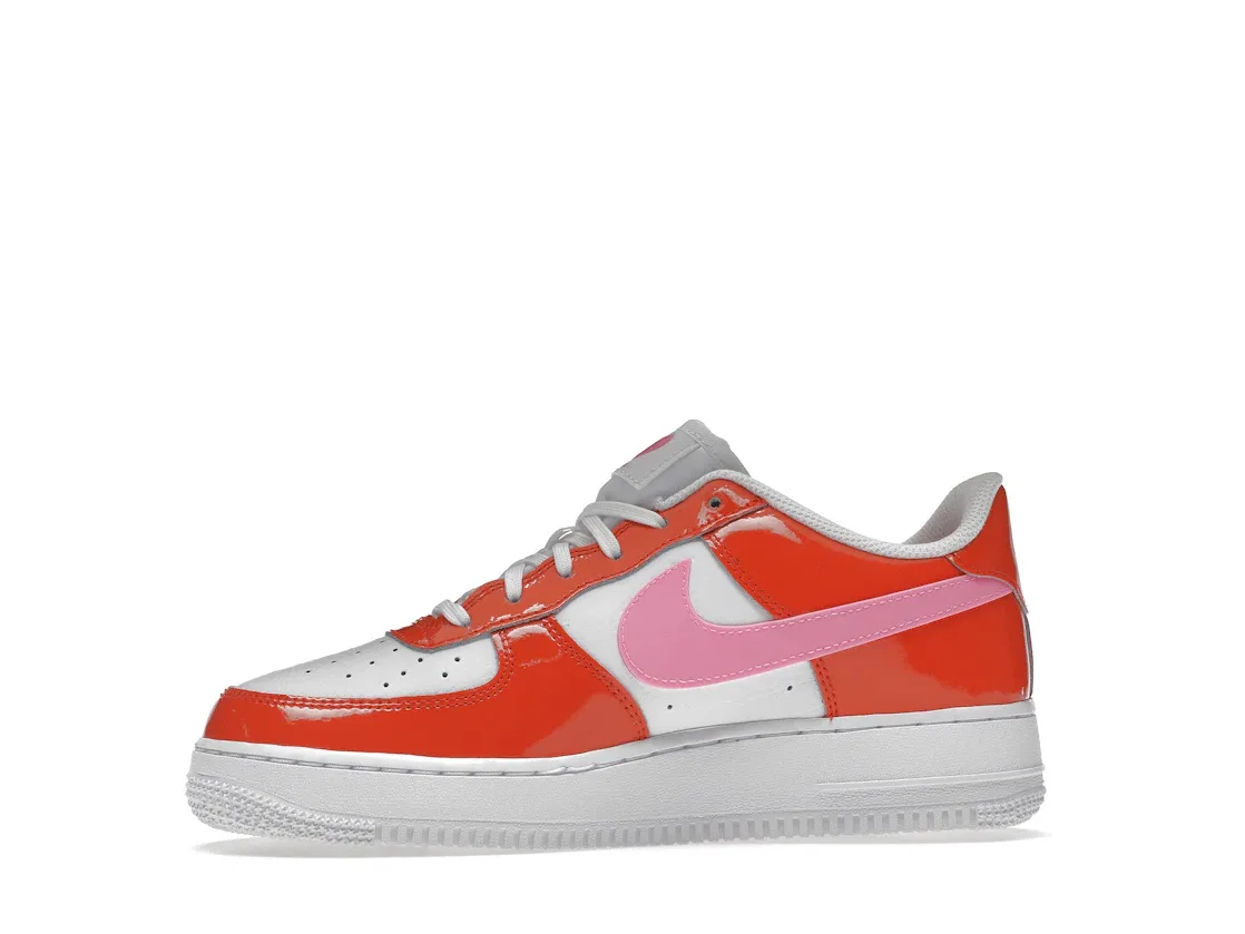 Детские кроссовки для мальчиков и девочек с принтом Nike Air Force 1 Low Nike, Picante Red/Pink Spell/White — фото 3