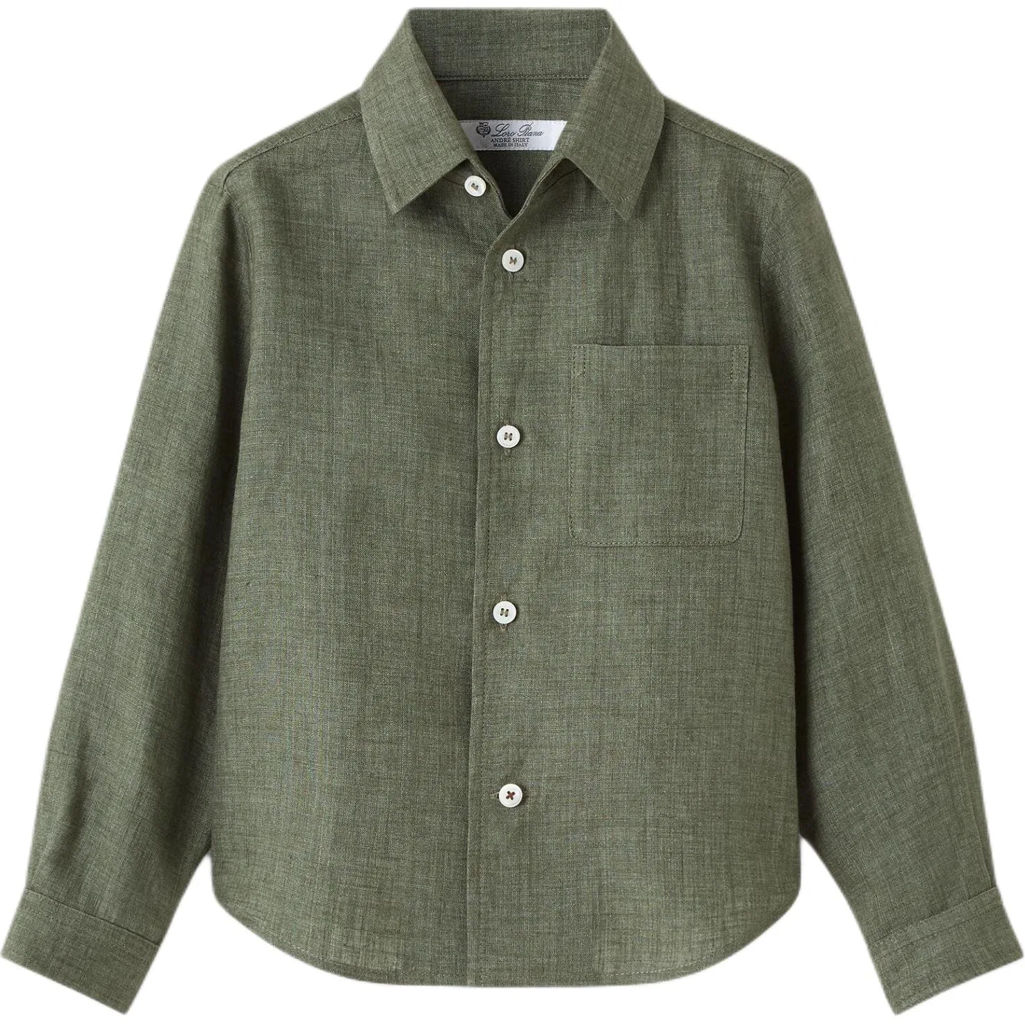 Детская повседневная рубашка с отложным воротником Loro Piana, Green