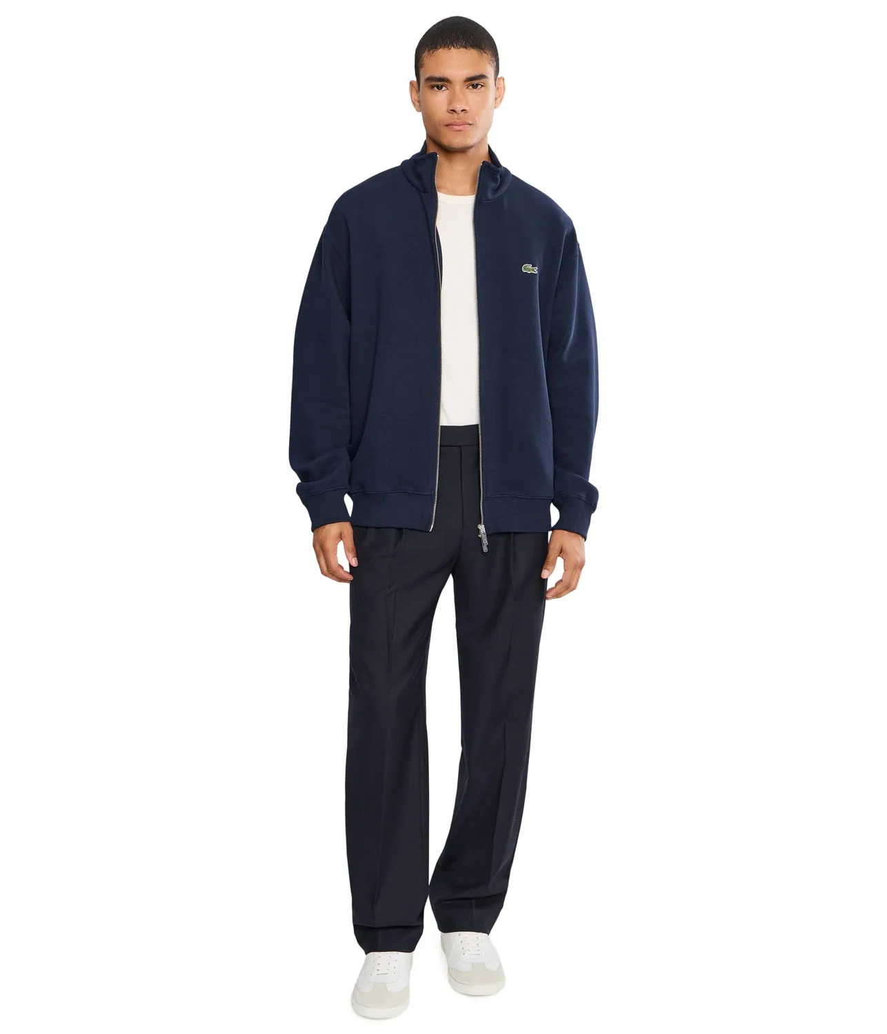 Двусторонняя толстовка пике на молнии Lacoste, Navy Blue — фото 2