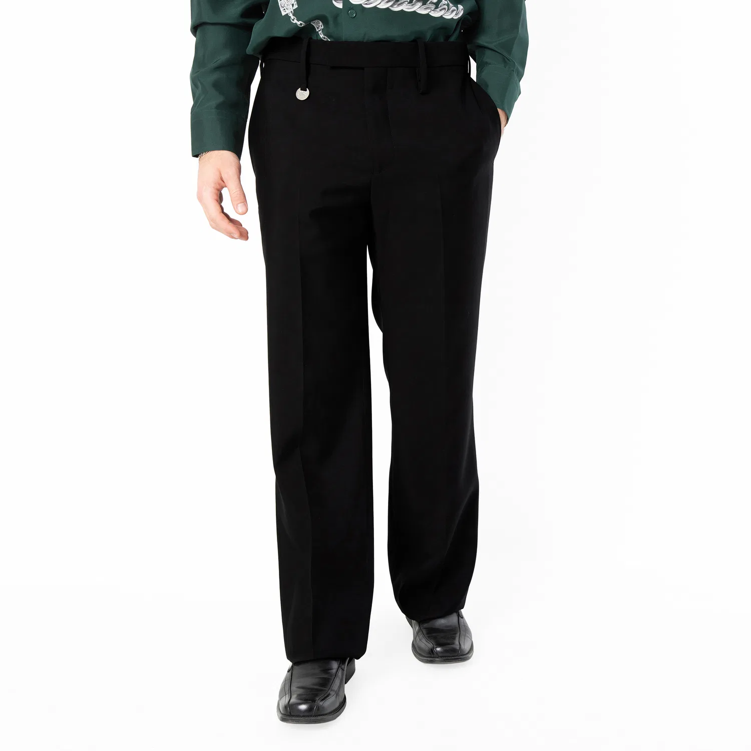 Брюки прямого кроя из шерсти Men's Black Straight-Leg Wool Trousers Burberry, Black