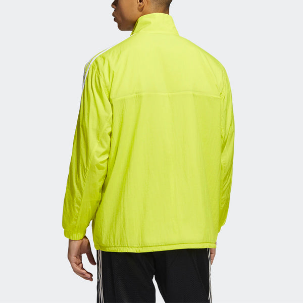 Куртка originals reverse tt casual sports reversible stand collar zipper jacket yellow green Adidas, желтый — фото 4