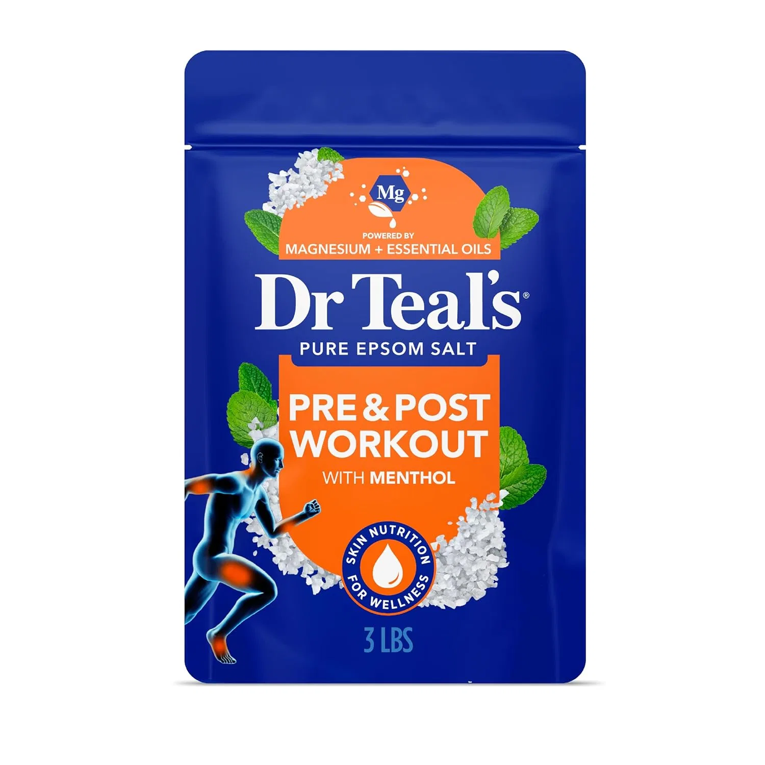 Соль для ванны Dr Teal's с магнием и ментолом, 1.36 кг, Multi-coloured