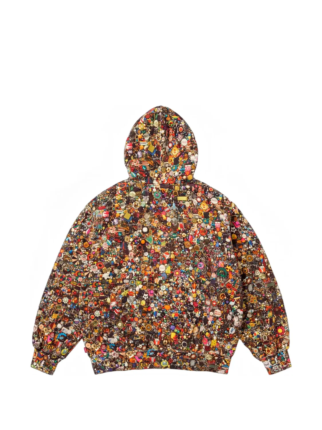 Худи с графичным принтом из коллаборации с Mike Kelley Supreme, коричневый — фото 2