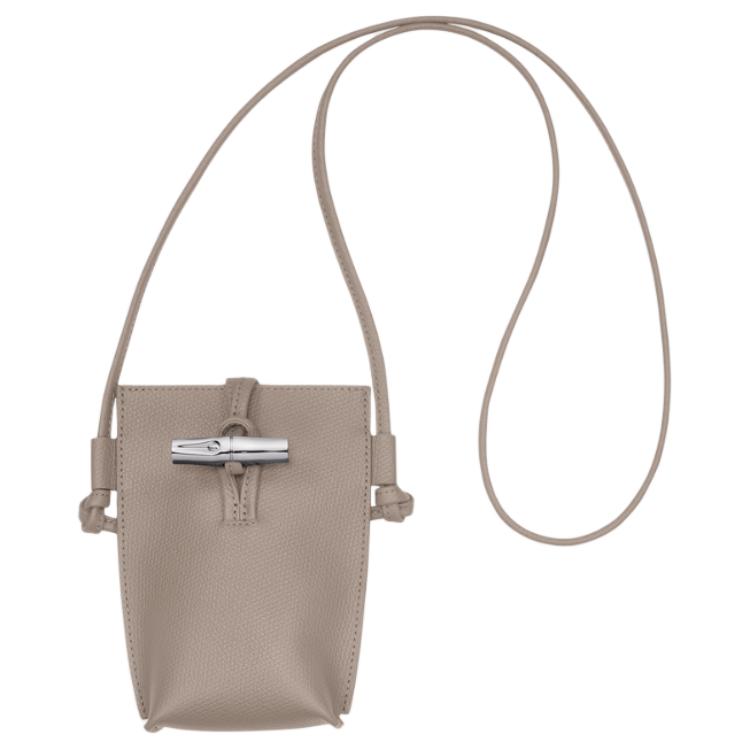 

LONGCHAMP Кожаный чехол для телефона Le Roseau женский грязно-коричневый