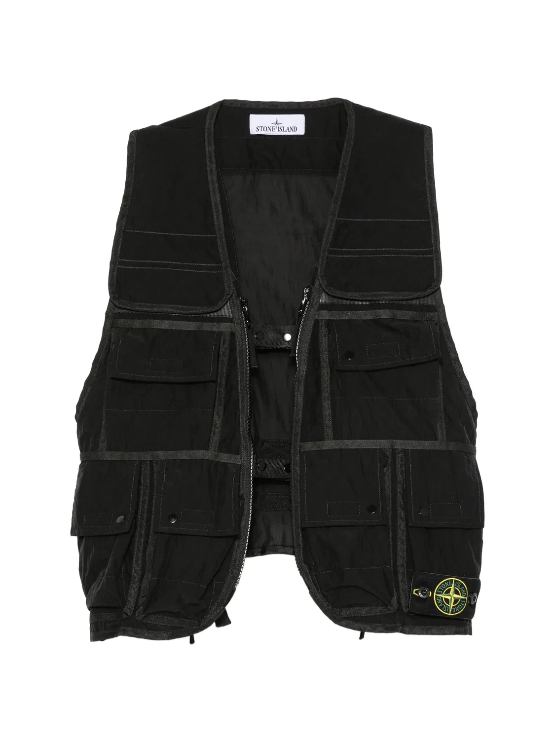 Stone Island Жилет с накладными карманами черный