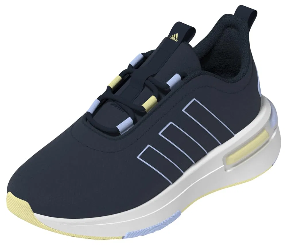 Детские кроссовки для мальчиков с шнуровкой Racer Tr23 Adidas, Aurora Ink Glow Blue Almost Yellow — фото 2