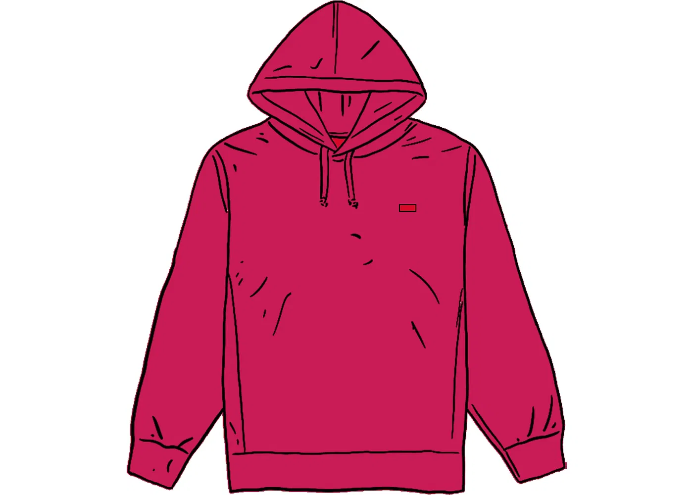 Мужской худи Supreme Small Box Hooded Sweatshirt, Fuchsia