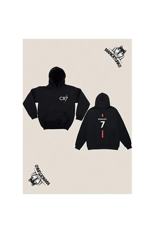 Детское худи с принтом для девочек Ronaldo Custom Design Markaturko, Black