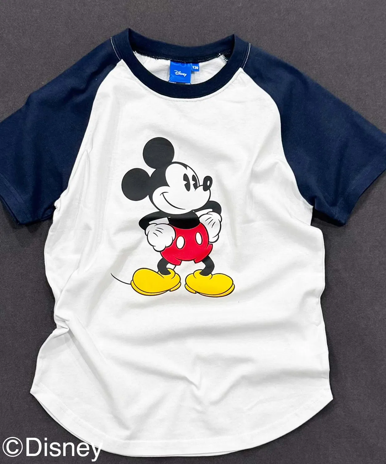 Детская футболка с длинным рукавомMickey Mouse Disney, Белый/Темно-синий — фото 2