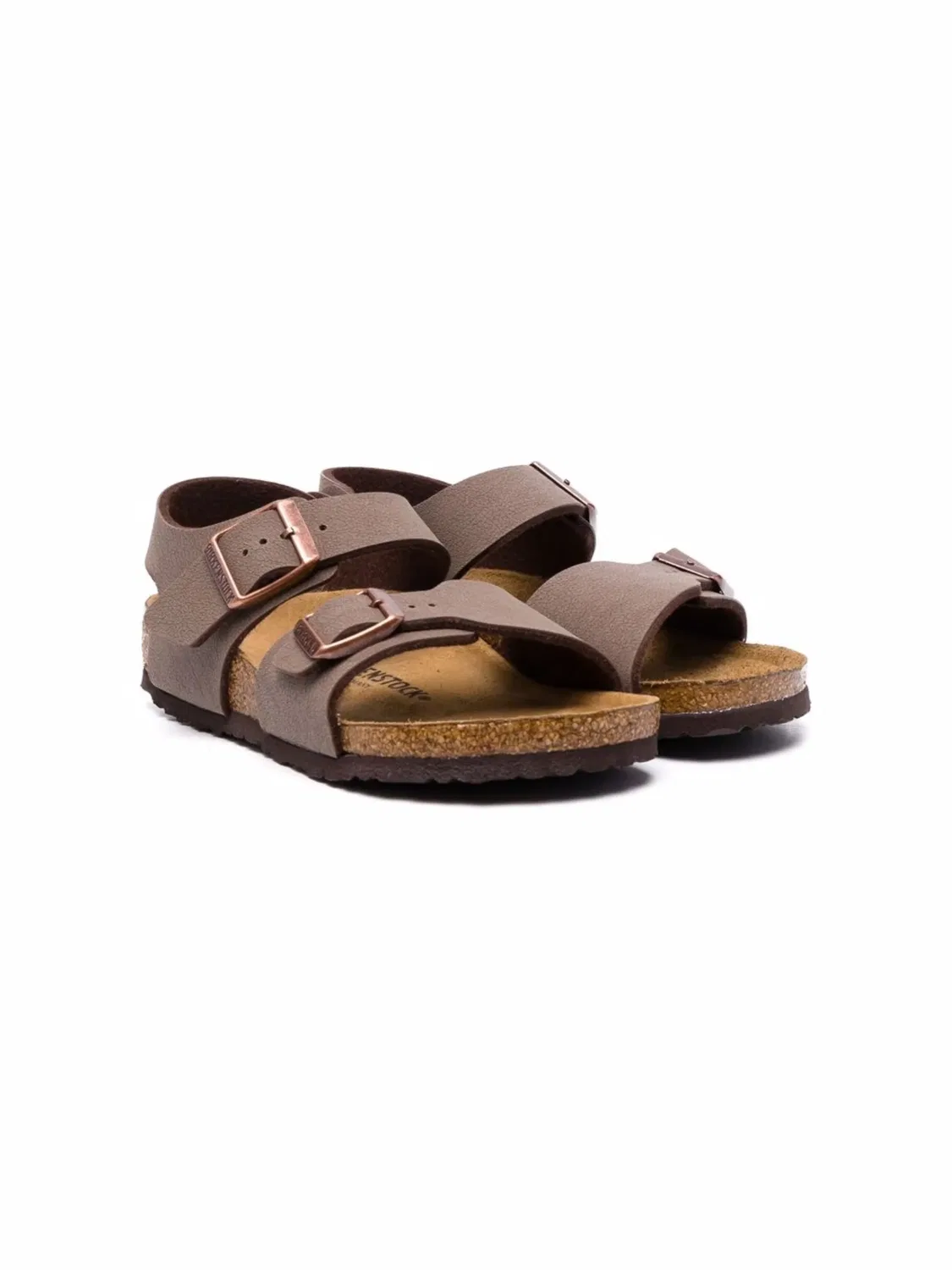 Кожаные сандалии на пряжке Birkenstock, коричневый