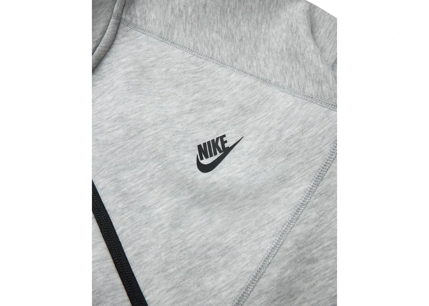 Мужская худи с застежкой-молнией Nike Sportswear Tech Fleece Windrunner, Dark Grey Heather/Black — фото 2