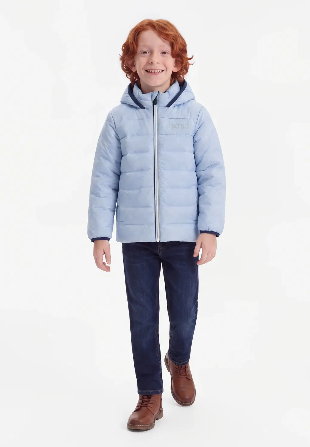 Двусторонняя пуховая куртка для детей и подростков - пуховая куртка Boss Kidswear, Pale Blue