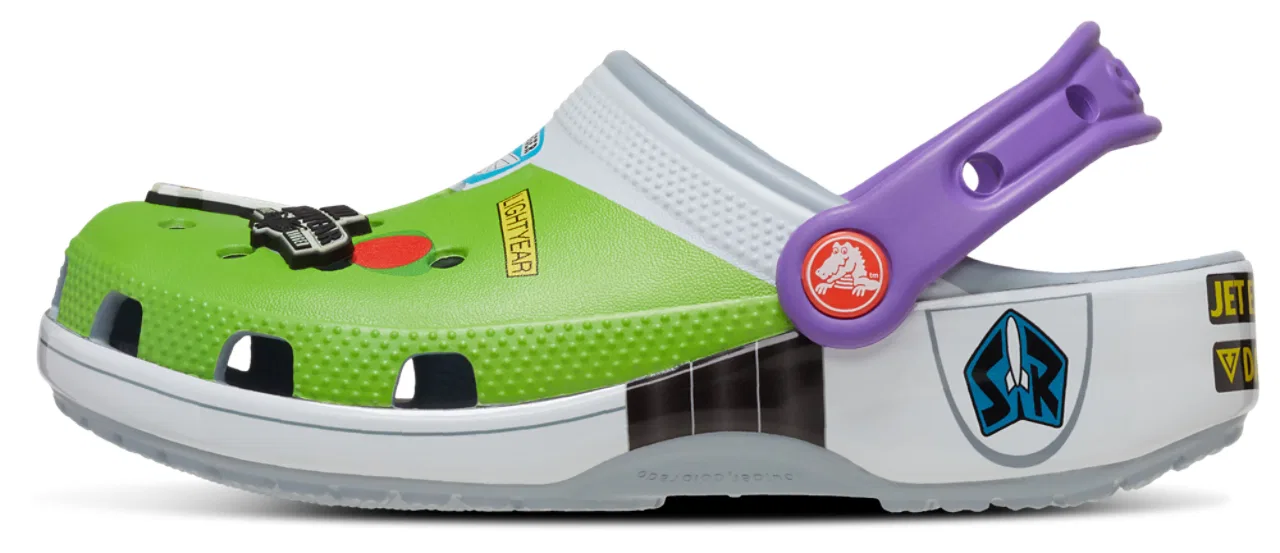 Сабо для мальчиков Toy Story Buzz Classic Clogs Crocs, зеленый/фиолетовый — фото 2
