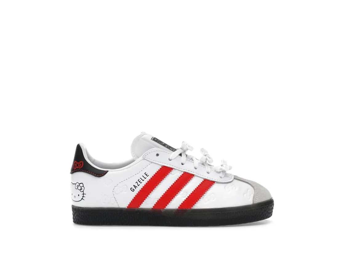 Детские кроссовки Lifestyle с принтом Adidas Gazelle, Cloud White/Red/Black