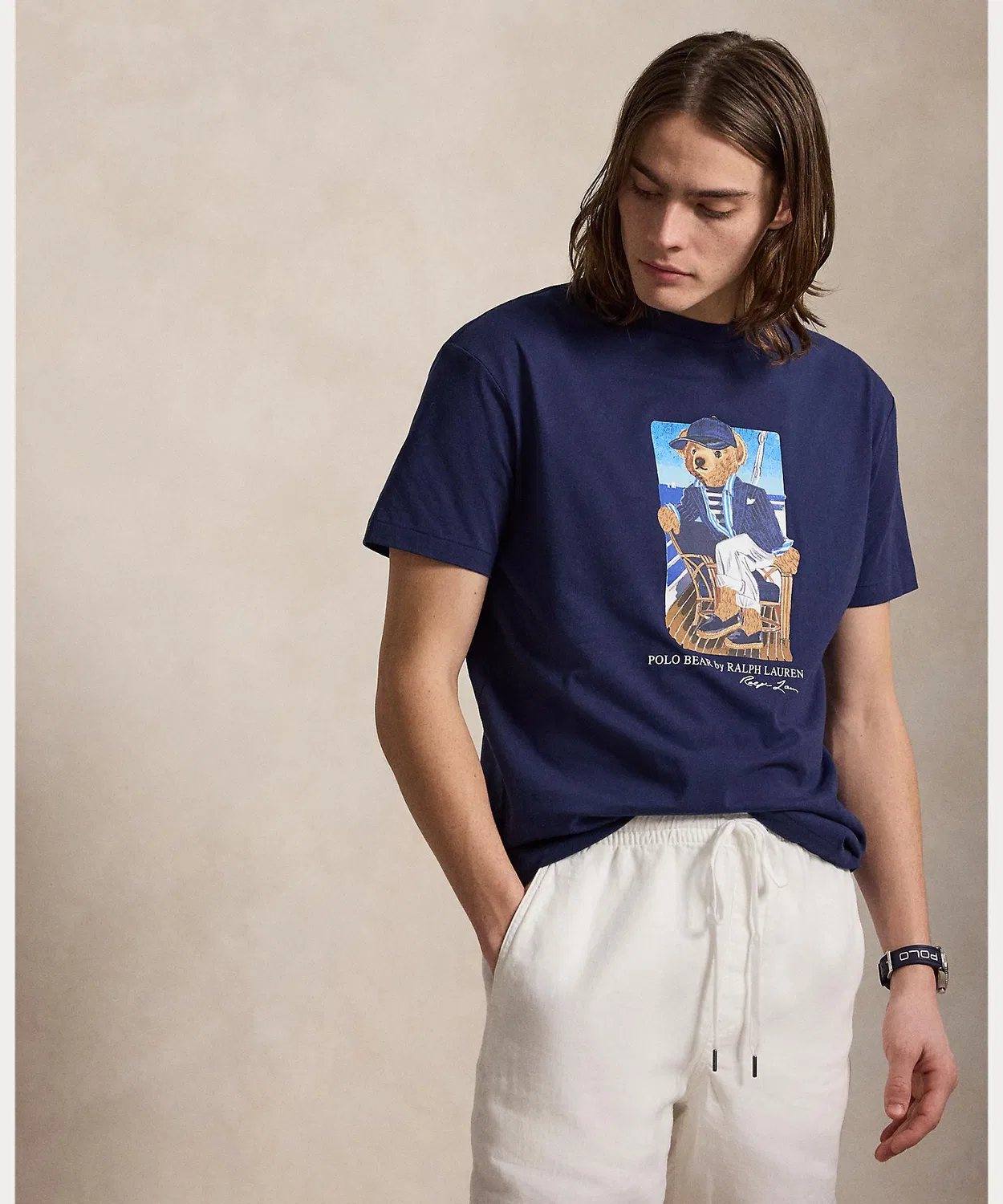 Мужская футболка с принтом Polo Bear Classic Fit POLO RALPH LAUREN, Navy