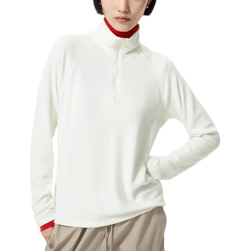Женская толстовка с воротником-стойкой Ivory UNIQLO, Ivory