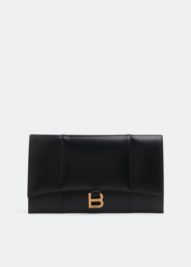 

Клатч BALENCIAGA Hourglass flat clutch, черный