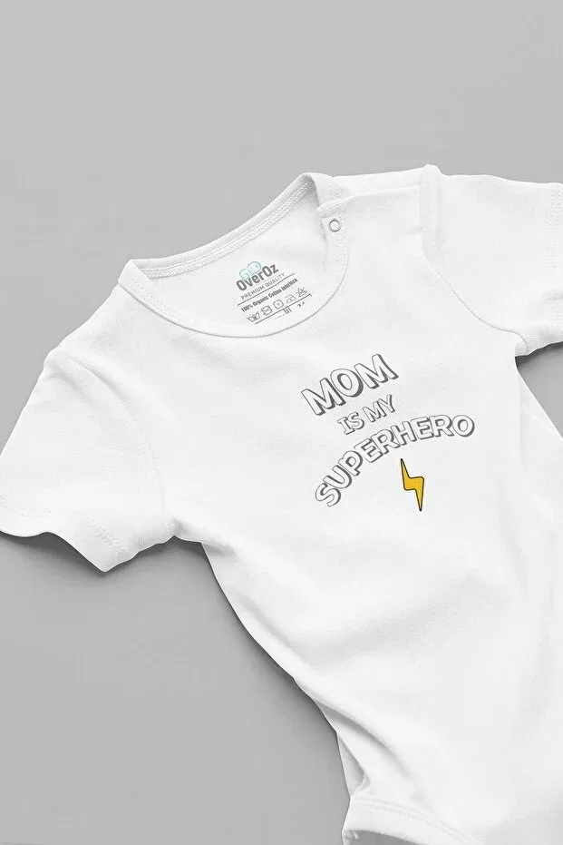 Детское боди для новорожденных с принтом Mother Hero Overoz, White