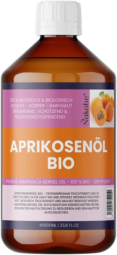 Масло абрикосовых косточек органическое, 1000 мл, Nakobe