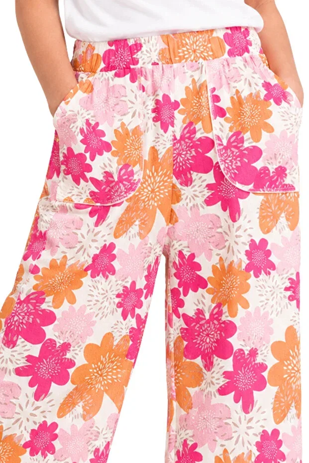 Детские брюки для девочек с принтом Wide Leg Divonette, Pattern 5 - Colorful — фото 2