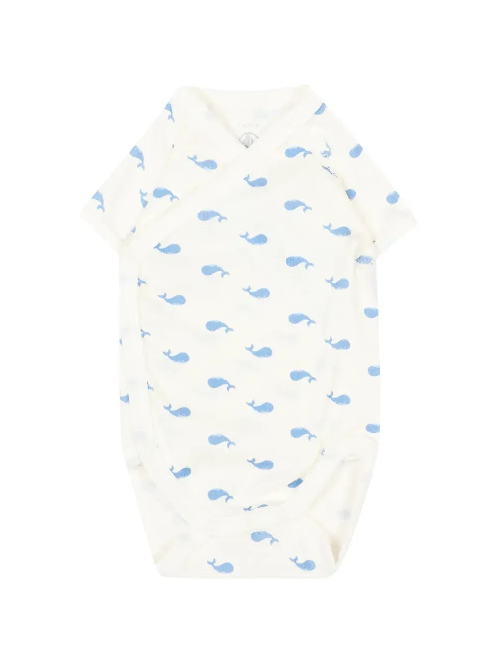 Набор боди с запахом и принтом в виде кита набор из трех Petit Bateau, белый — фото 2