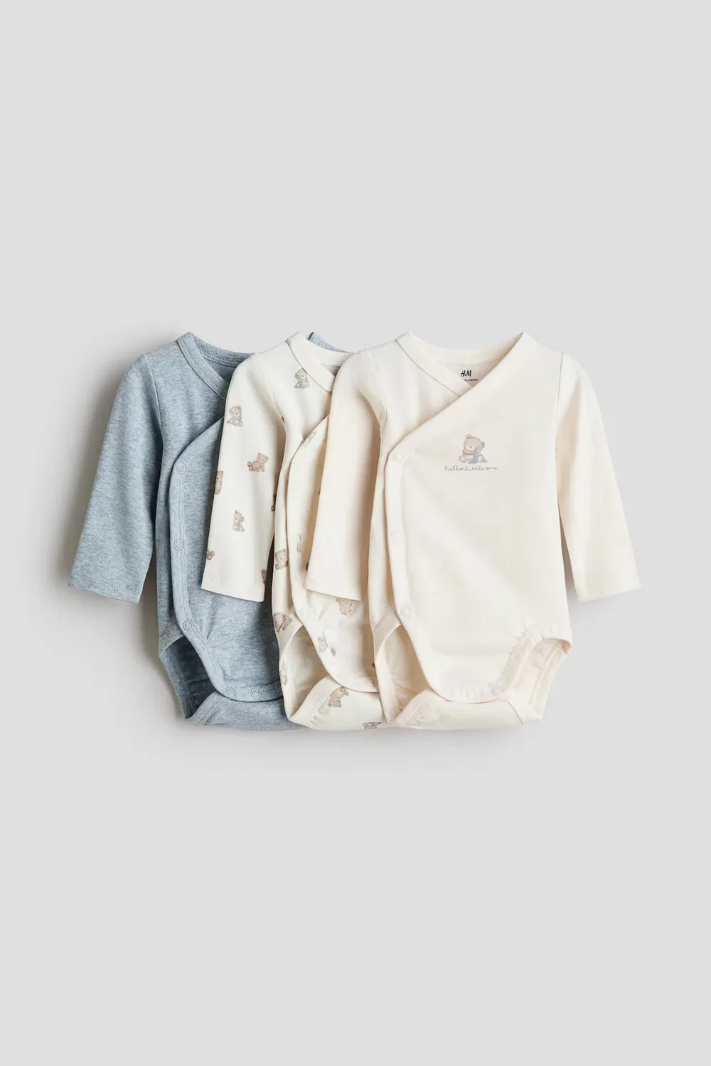 Комплект из 3 боди-обертываний H&M, Hellblau/Teddybären