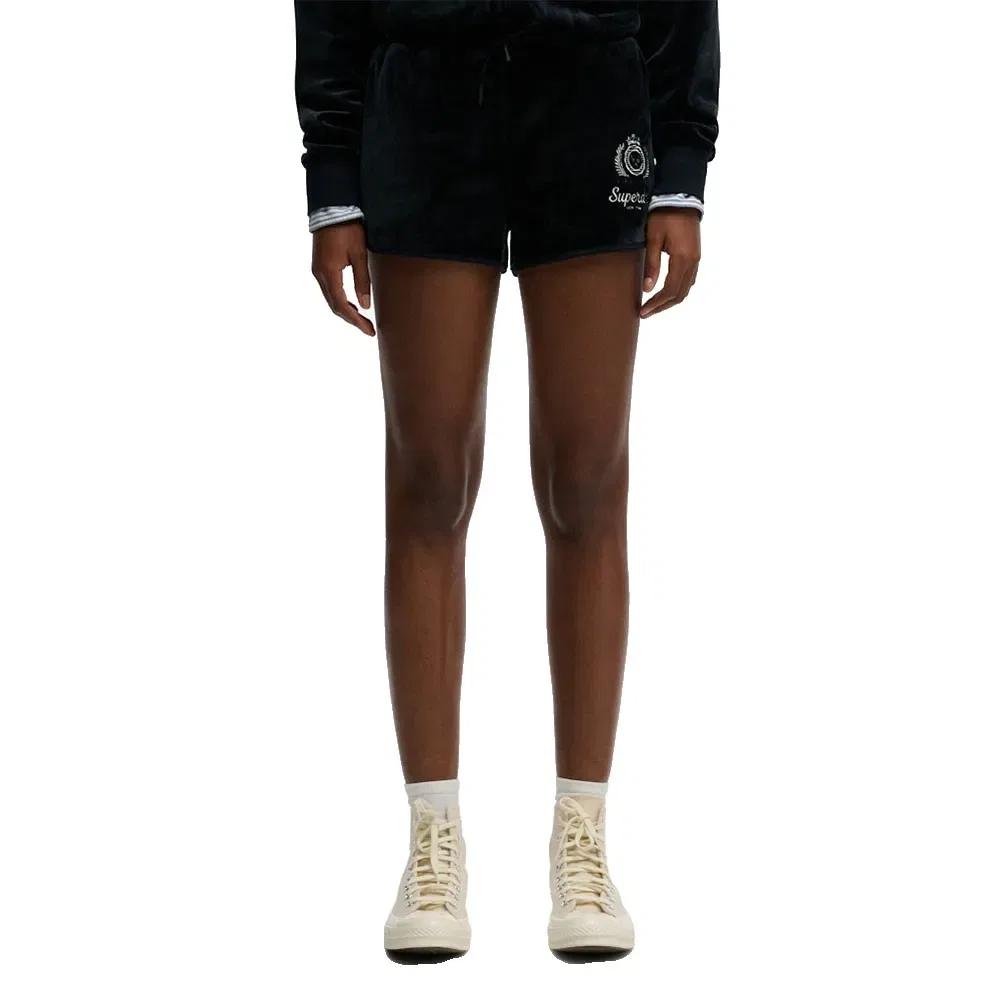 Шорты велюровые Country Club Superdry, черный