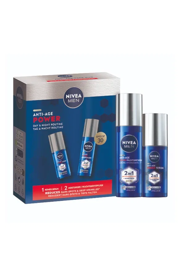 Набор для ухода за кожей, сыворотка и увлажнитель, Power serum (2 tlg.) Nivea Men, transparent 80 мл, прозрачный — фото 2